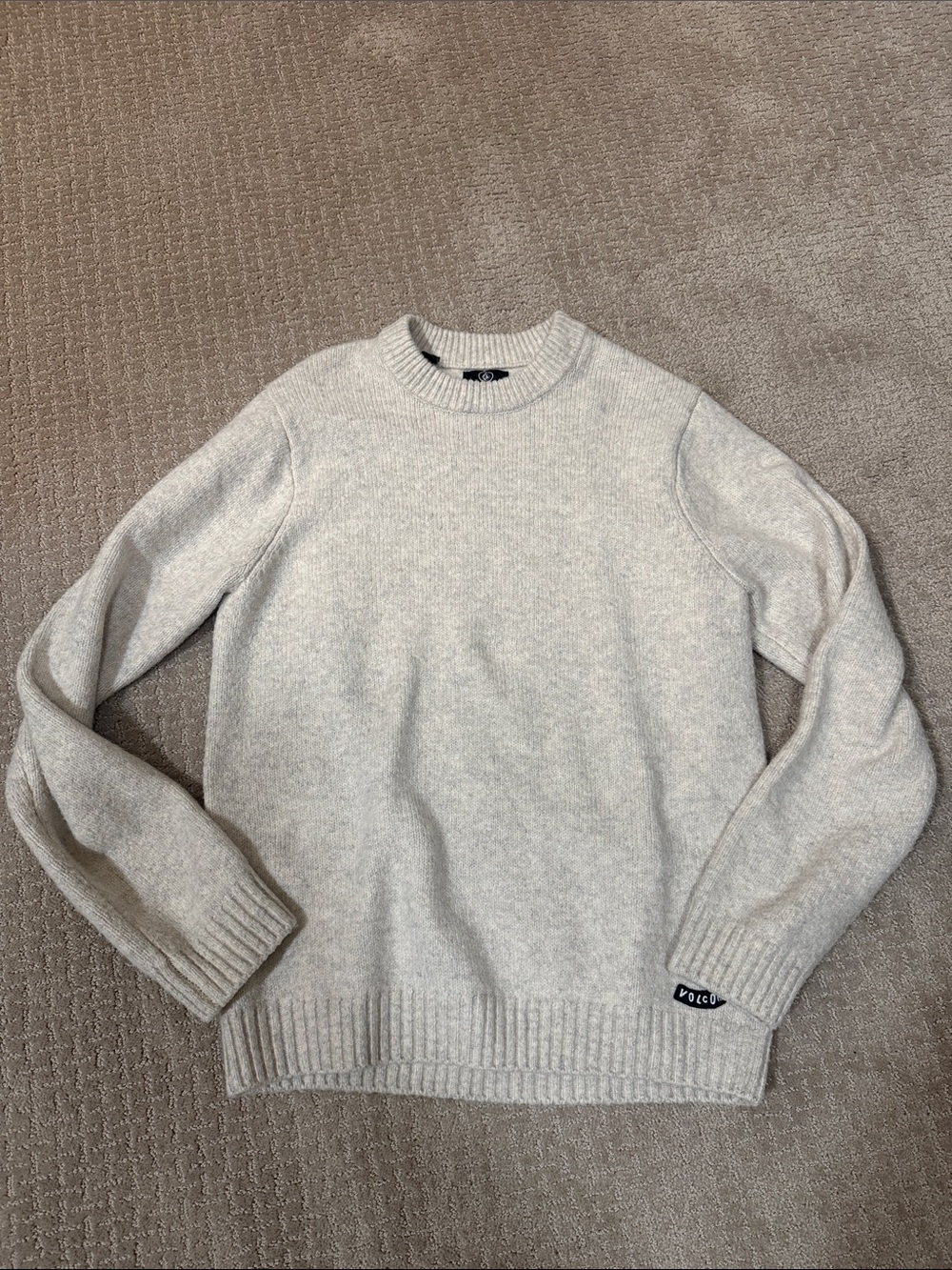 Volcom Men's Crewneck Sweater in Light Heather Cream